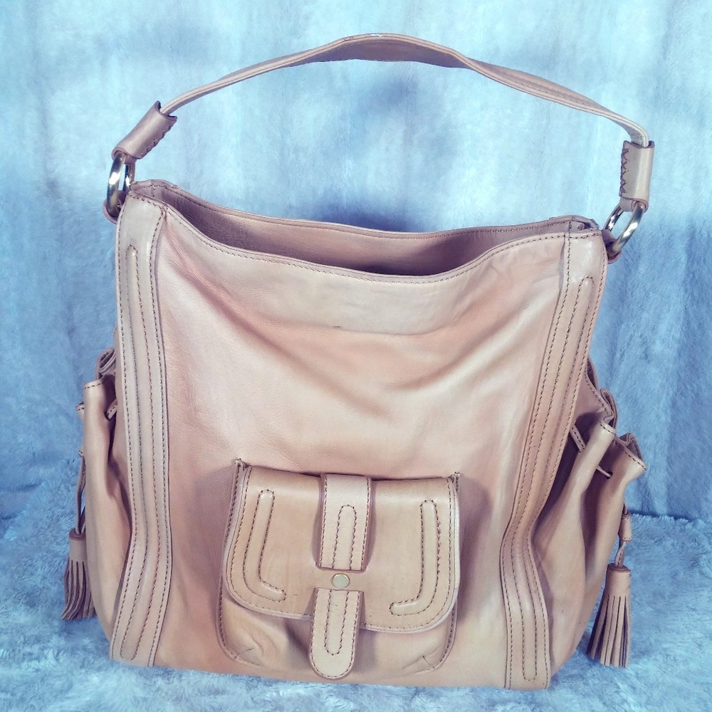 Coldwater Creek lamb leather shoulder hobo bag